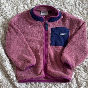 Kids Patagonia Fleece Jacket in Pink and Navy